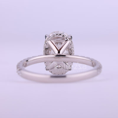 1.50CT Oval Cut Hidden Halo Moissanite Engagement Ring
