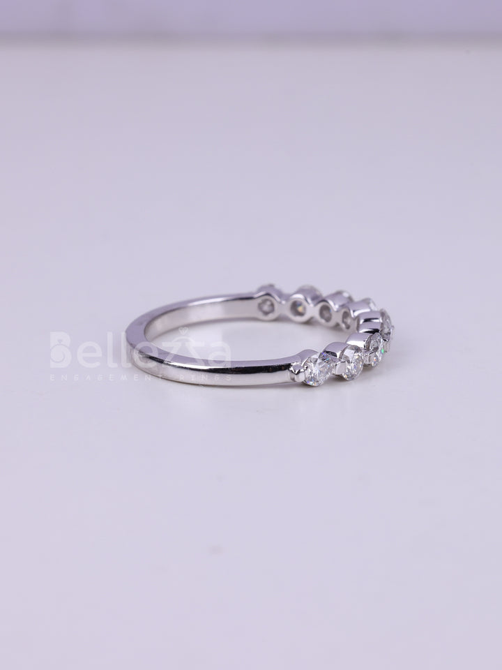 0.40TCW Round Cut Half Eternity Wedding Band For Her