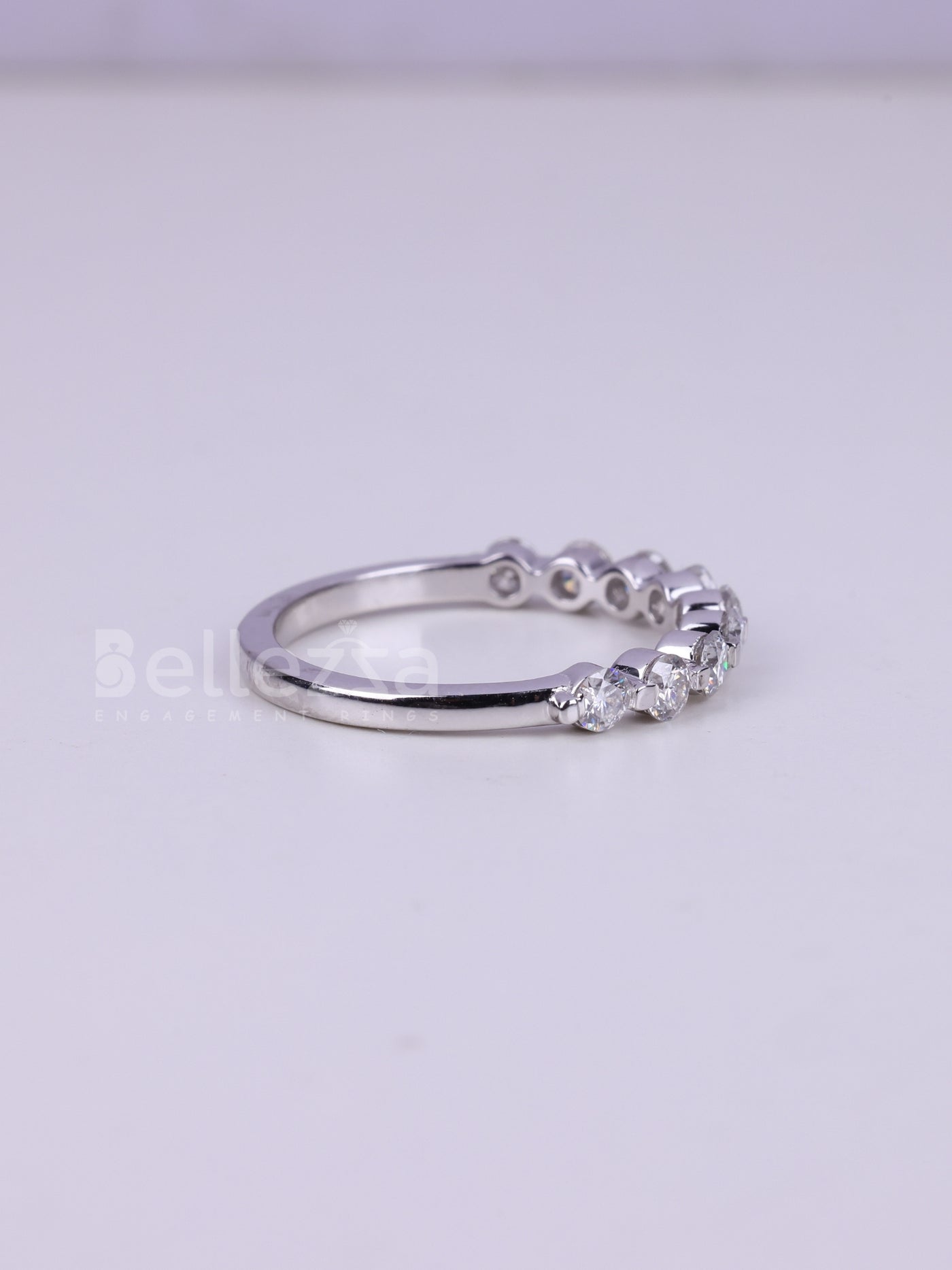 0.40TCW Round Cut Half Eternity Wedding Band For Her