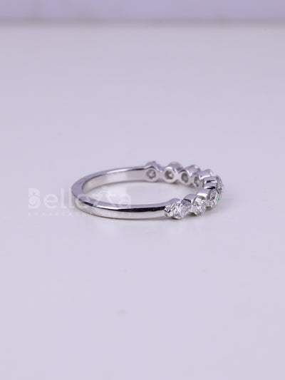 0.40TCW Round Cut Half Eternity Wedding Band For Her