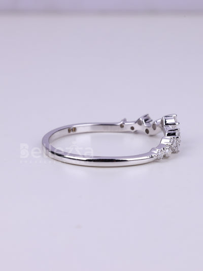 Round Cut Dimaond Cluster Moissanite Wedding Band