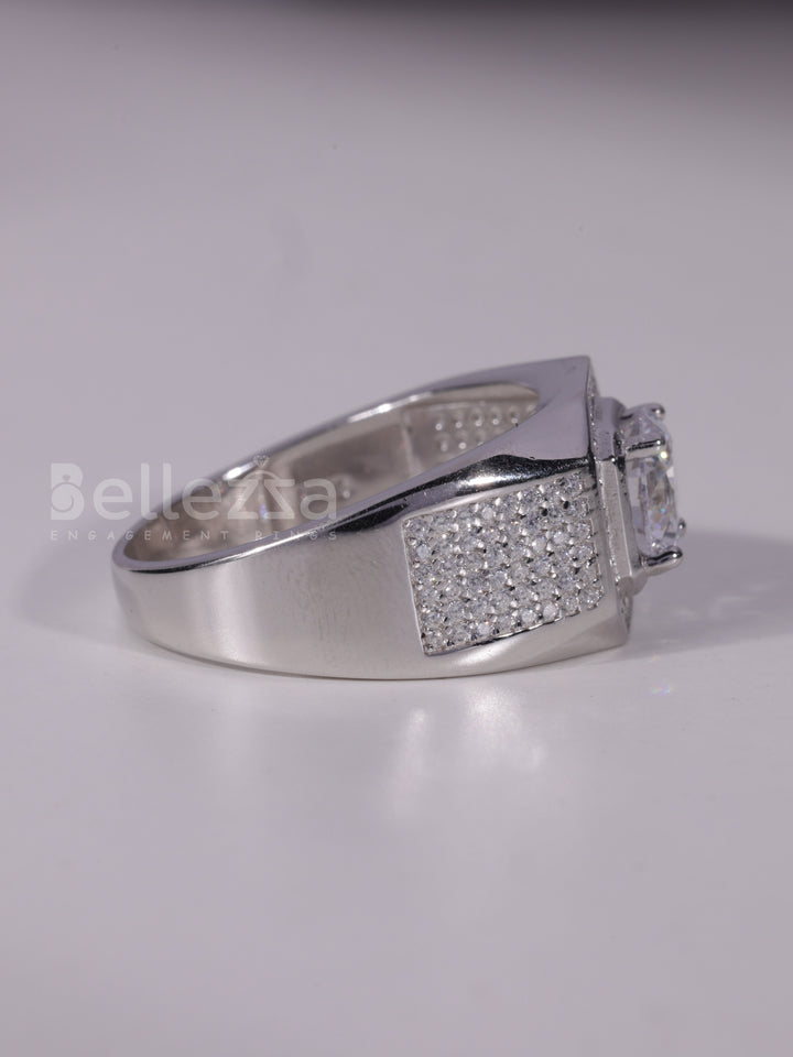 1.50CT Round Brilliant Cut Cluster Diamond Men's Engagement Ring