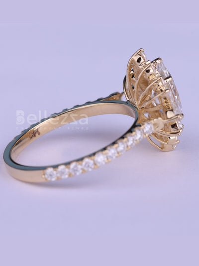 1.50CT Marquise Cut Cluster Diamond Moissanite Engagement Ring