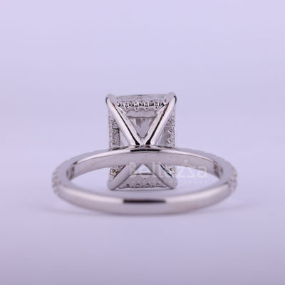 1.50CT Radiant Cut Diamond Pave Setting Engagement Ring