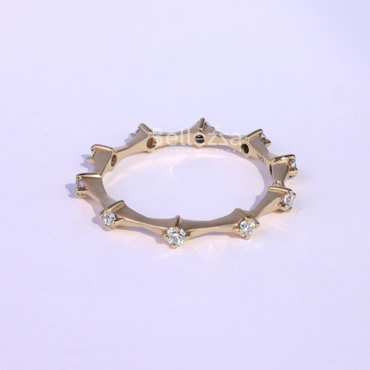 Round Diamond Full Eternity Petite Pave Wedding Band - Ready To Ship
