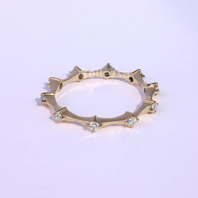 Round Diamond Full Eternity Petite Pave Wedding Band - Ready To Ship