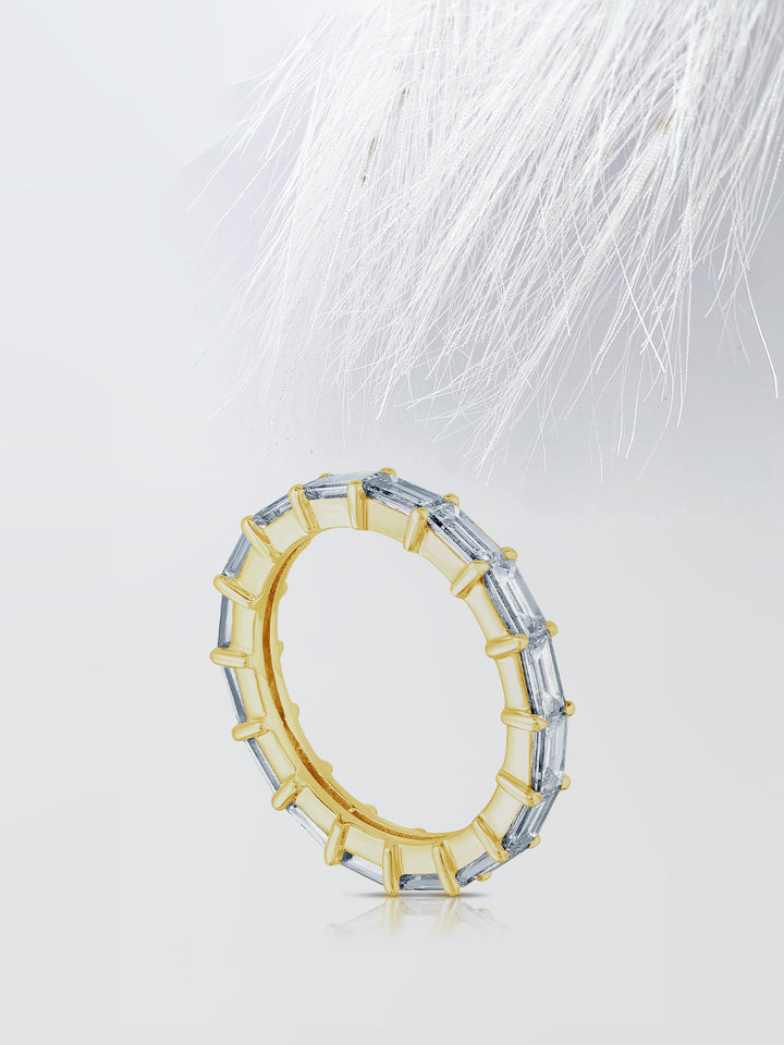 Baguette Cut Eternity Diamond Wedding Band For Women