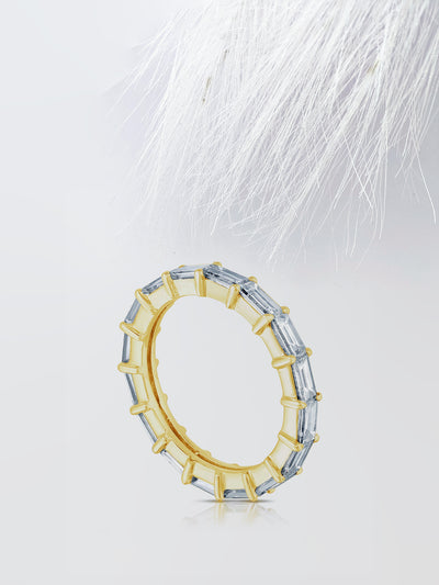 Baguette Cut Eternity Diamond Wedding Band For Women