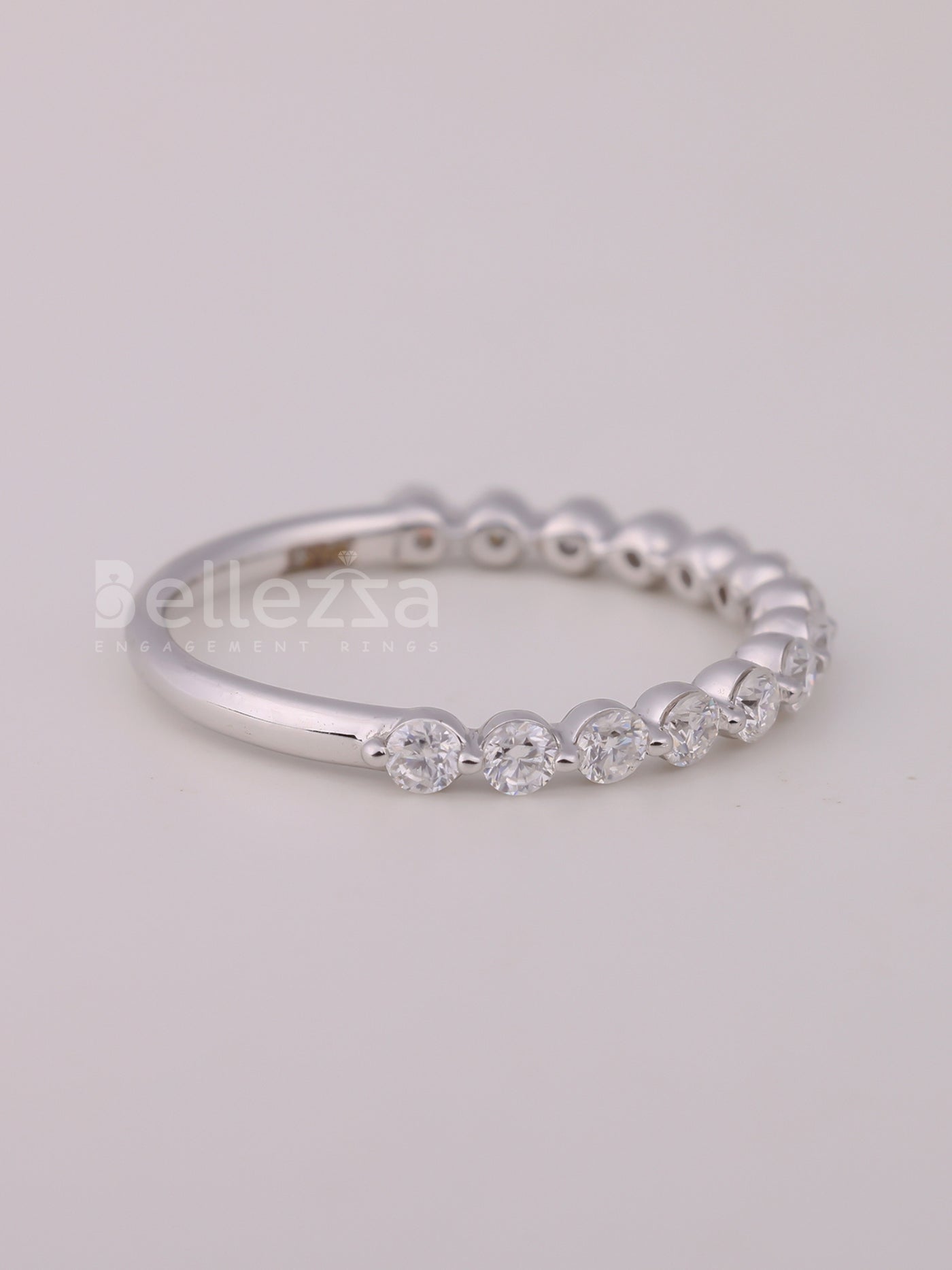 0.30TCW Round Cut Half Eternity Wedding Band For Her