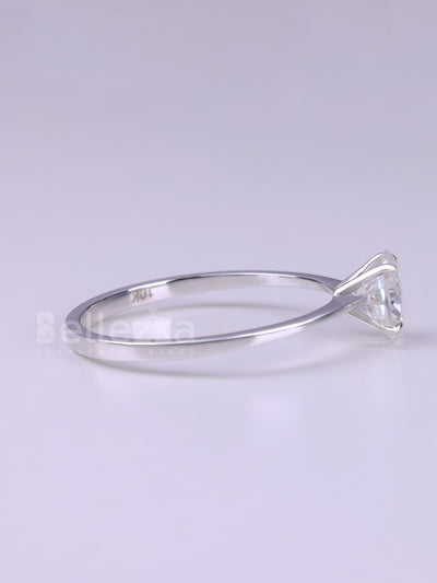 1.0CT Oval Cut Minimalist Solitaire Engagement Ring