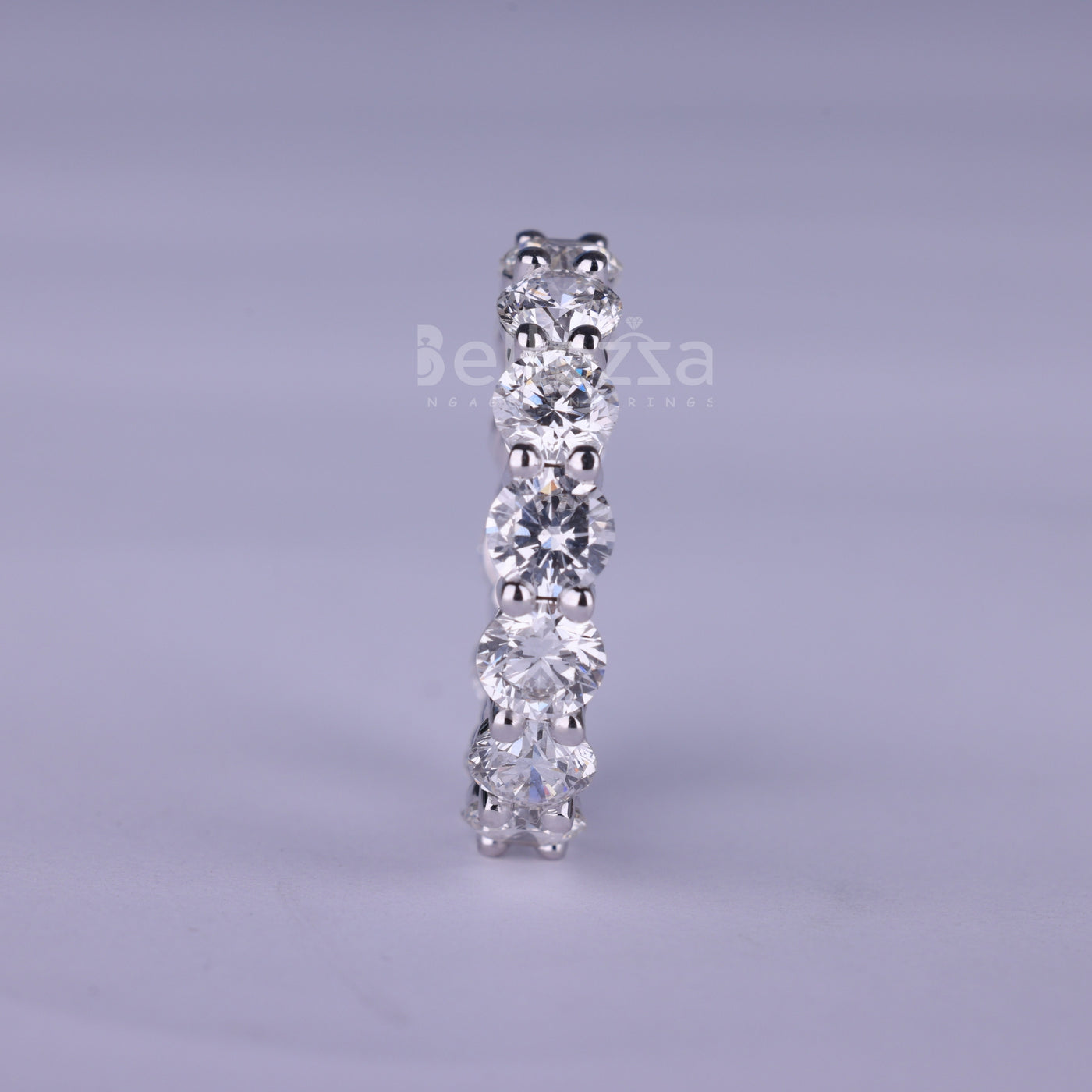 Round Cut Full Eternity Moissanite Wedding Band