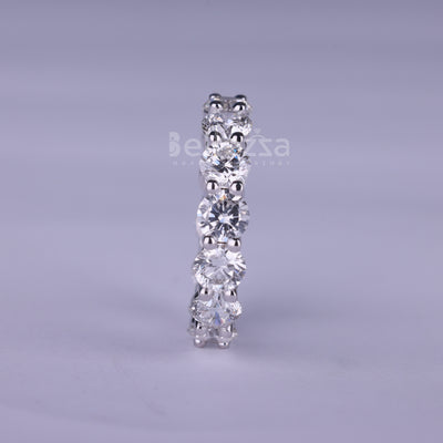 Round Cut Full Eternity Moissanite Wedding Band