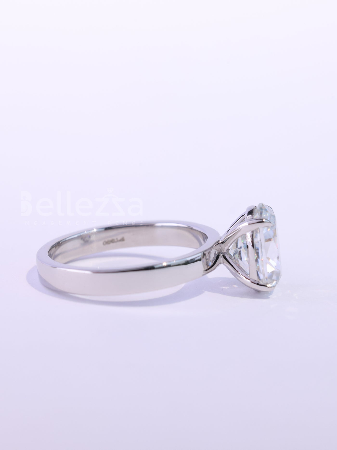 1.0CT Oval Cut Classic Solitaire Wide Band Engagement Ring