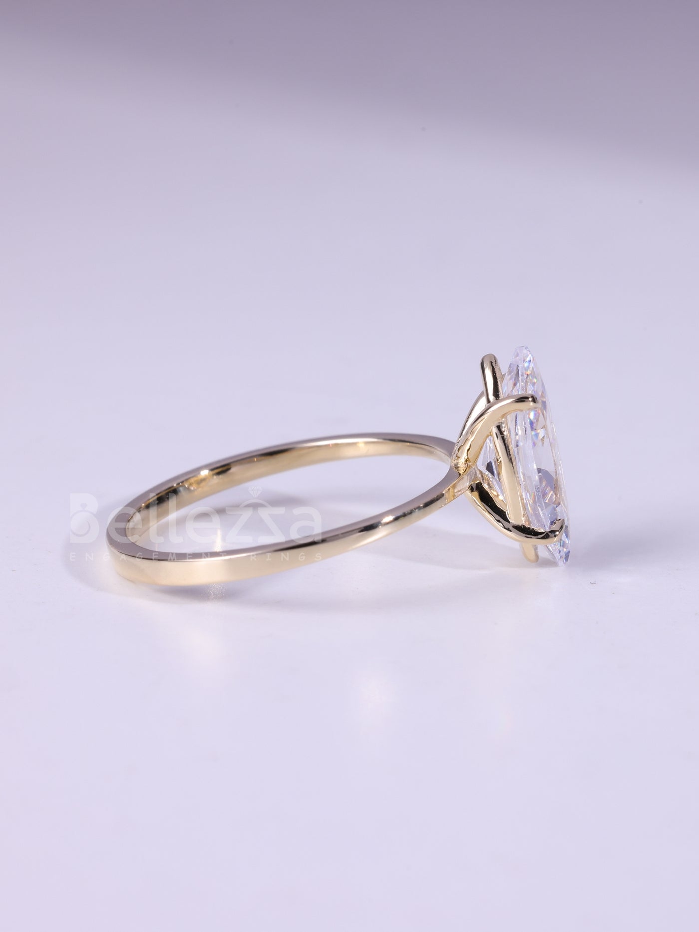 2.0CT Marquise Cut Solitaire Moissanite Engagement Ring