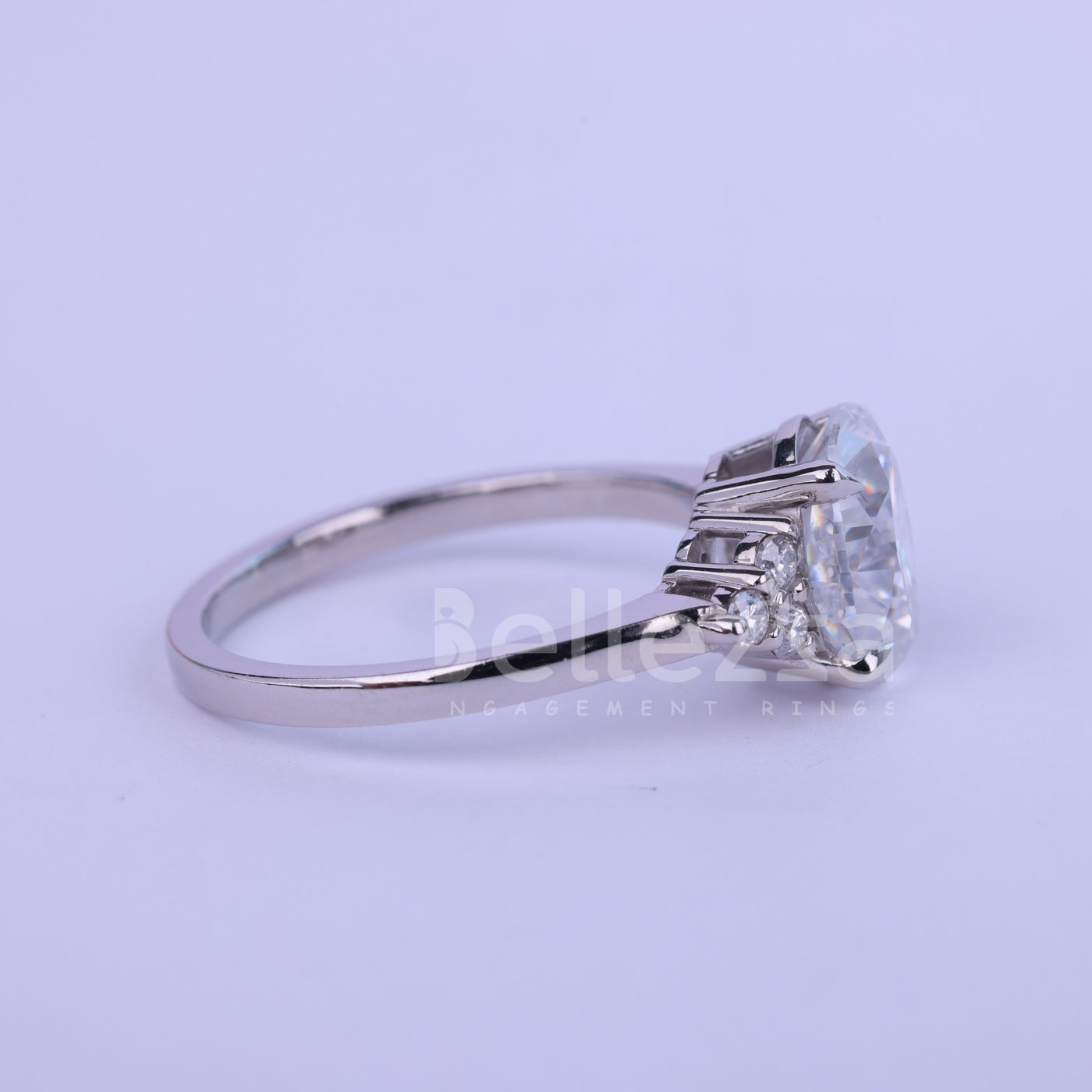 1.0CT Oval Cut Cluster Diamond Moissanite Engagement Ring