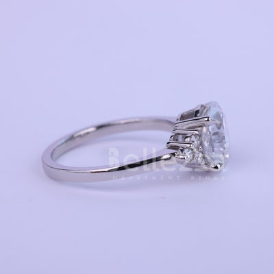 1.0CT Oval Cut Cluster Diamond Moissanite Engagement Ring