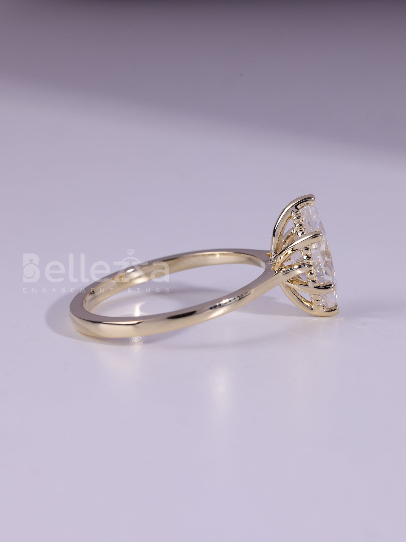 2.0CT Marquise Cut Solitaire Moissanite Engagement Ring