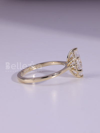 2.0CT Marquise Cut Solitaire Moissanite Engagement Ring