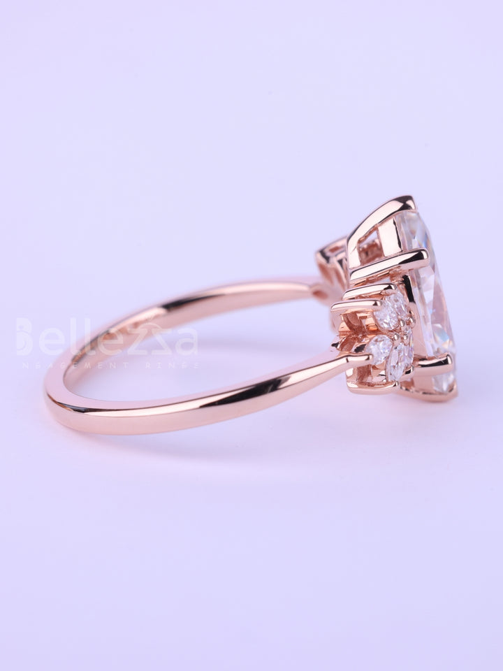 1.50CT-2.50CT Marquise Cut Nature Inspired Moissanite Engagement Ring