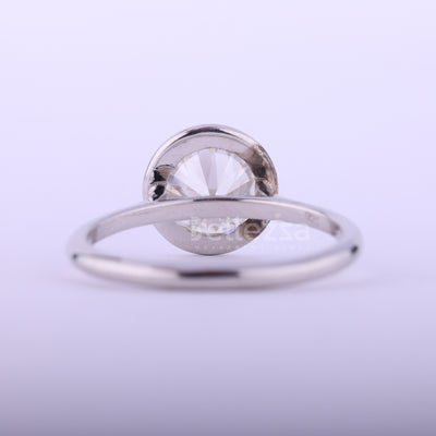 1.50CT Round Cut Bezel Setting Moissanite Engagement Ring