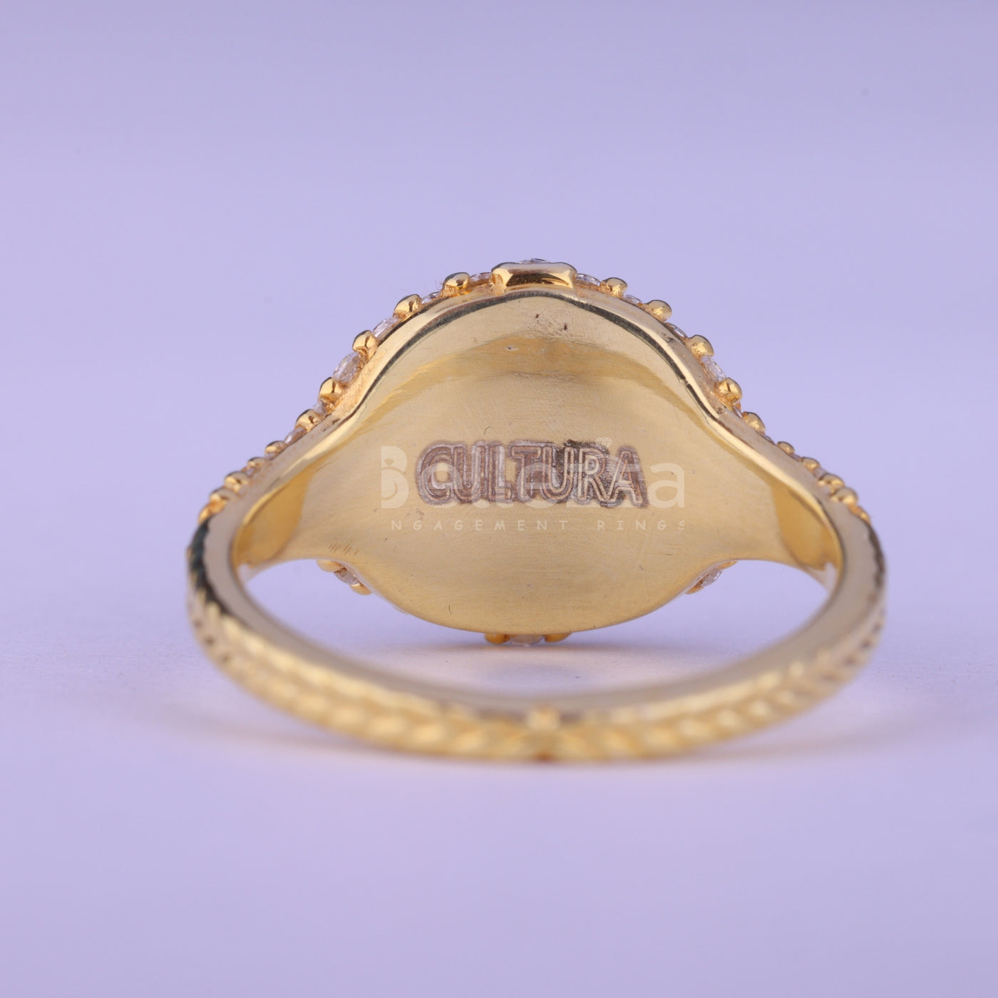 Round Cut Cluster Diamond Dome Style Moissanite Ring