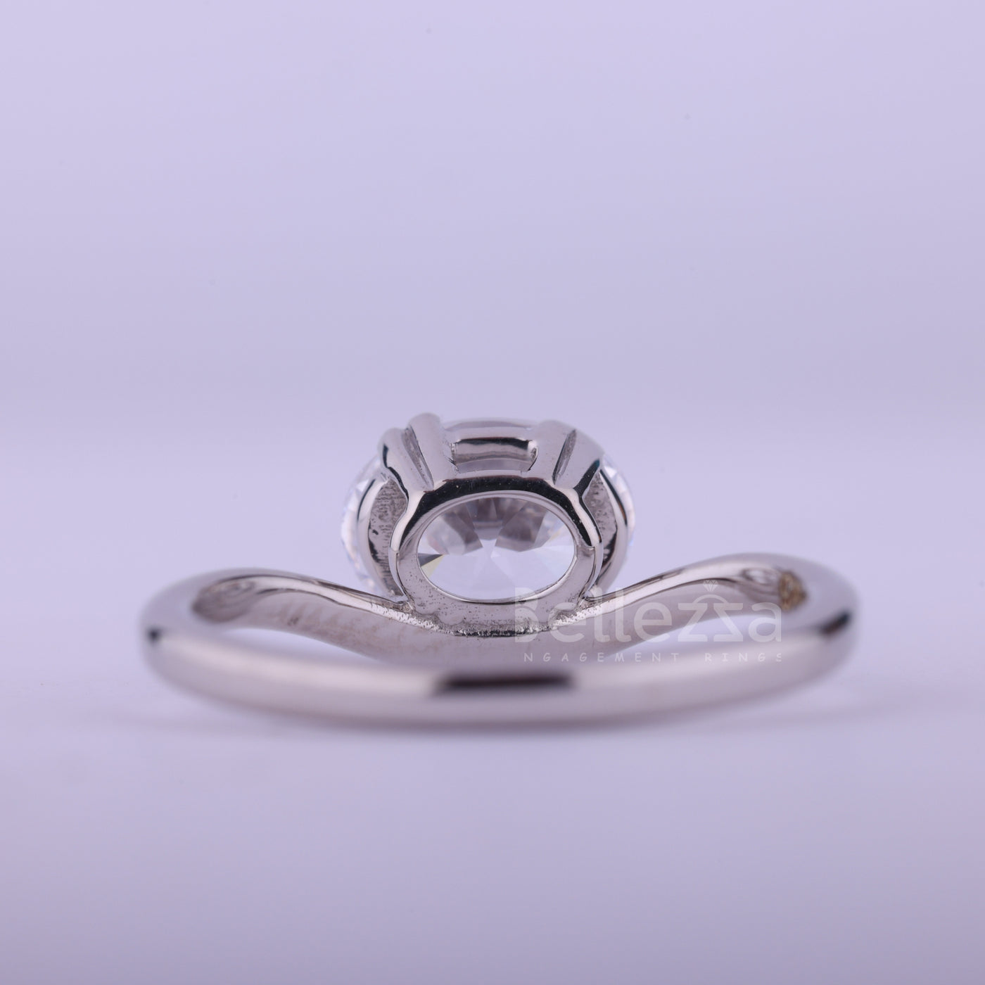 1.50CT East-West Oval Cut Curved Moissanite Engagement Ring