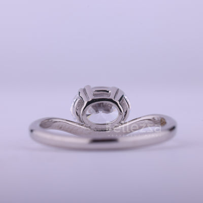 1.50CT East-West Oval Cut Curved Moissanite Engagement Ring