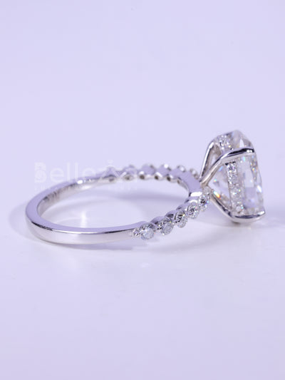 2.0CT-3.0CT Oval Cut Pave Setting Moissanite Engagement Ring