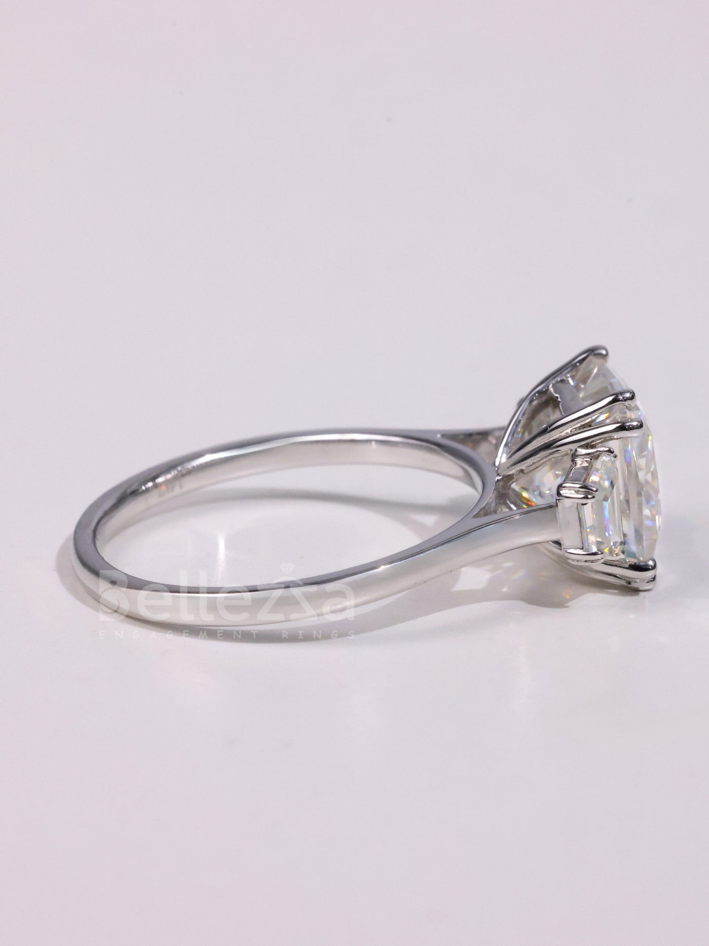 2.0CT Princess Cut Diamond Three Stone Engagement Ring