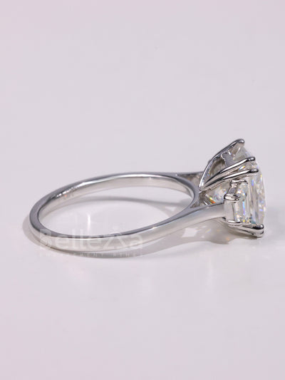 2.0CT Princess Cut Diamond Three Stone Engagement Ring