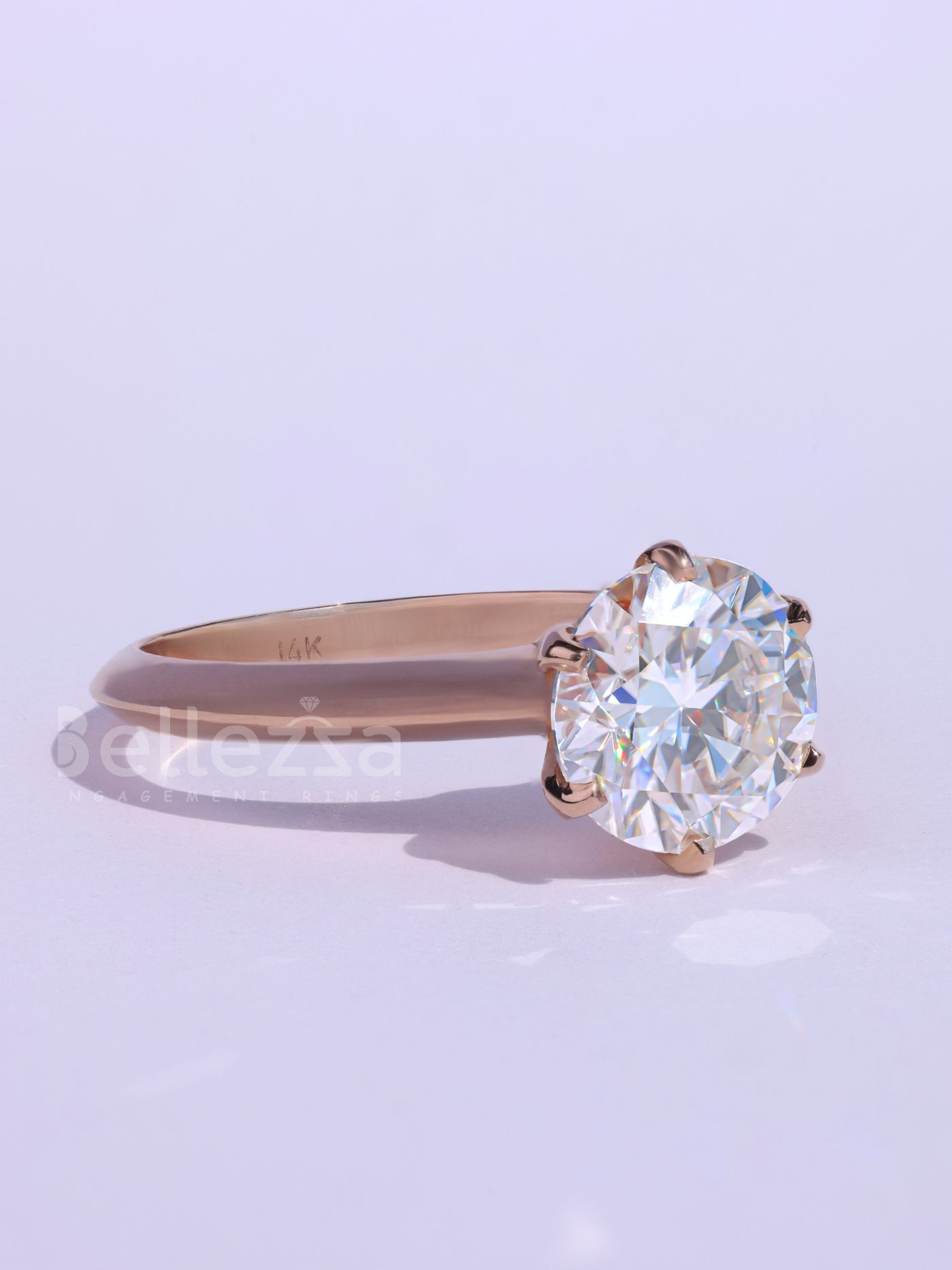 1.0CT Round Cut Diamond Knife Edge Solitaire Engagement Ring