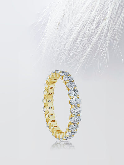 Oval Cut Eternity Diamond Wedding Band For Women