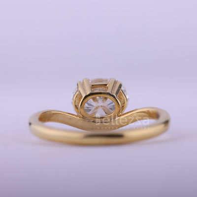 1.50CT East-West Oval Cut Curved Solitaire Engagement Ring