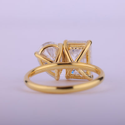 2.0CTW Emerald & Pear Toi Et Moi Engagement Ring For Her