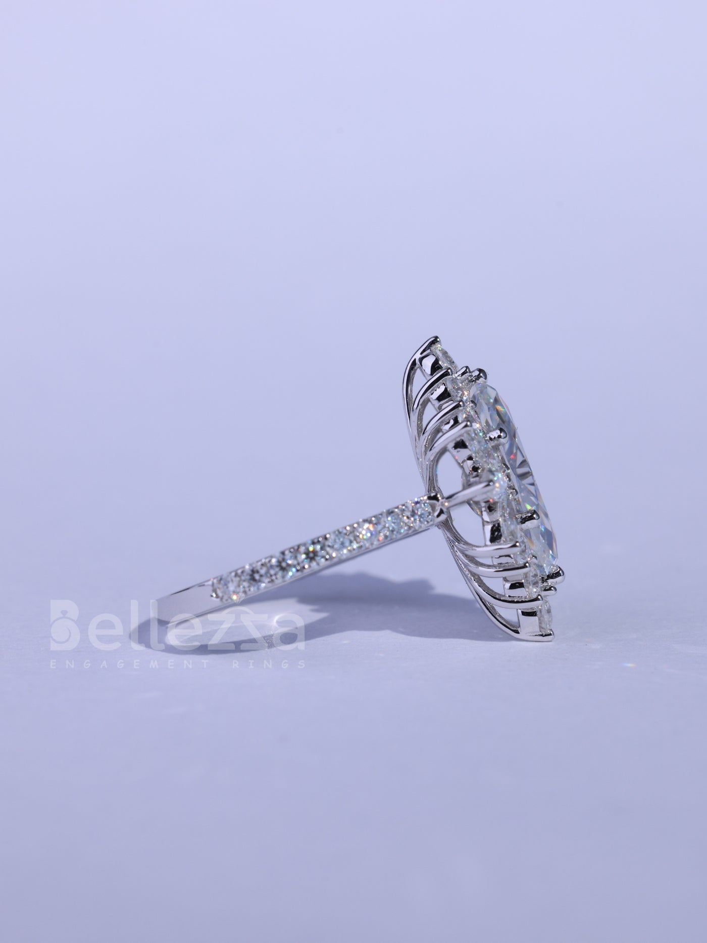 1.50CT Marquise Cut Cluster Diamond Moissanite Engagement Ring