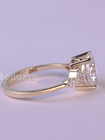 2.0CT Oval Cut Cluster Diamond Moissanite Engagement Ring