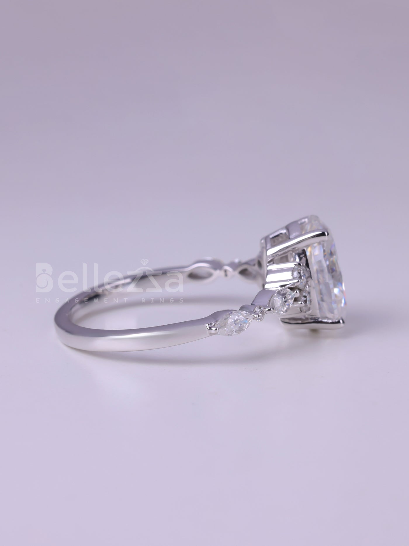 2.50CT Oval Cut Cluster Diamond Moissanite Engagement Ring