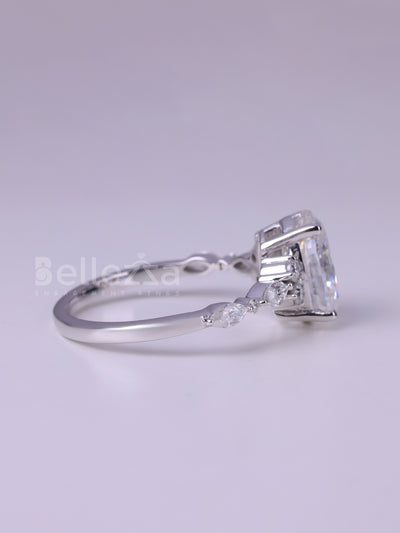 2.50CT Oval Cut Cluster Diamond Moissanite Engagement Ring