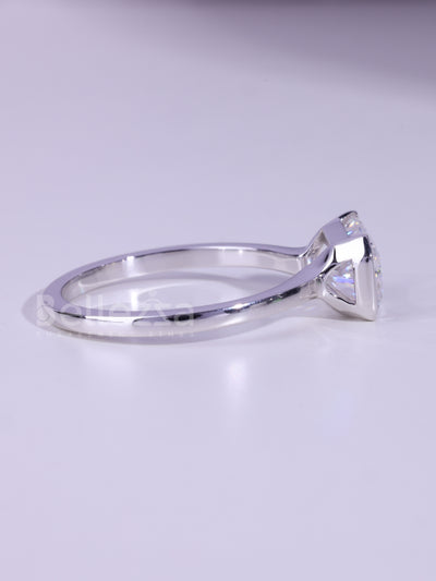 2.0CT Radiant Cut Half Bezel Setting Moissanite Engagement Ring