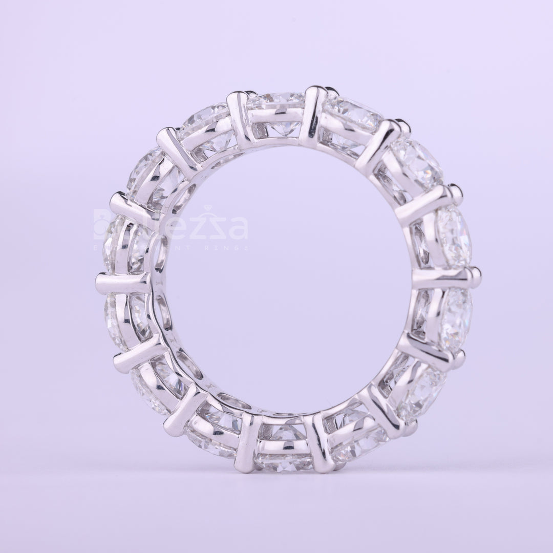 Round Cut Full Eternity Moissanite Wedding Band For Her