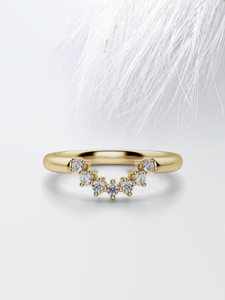 Curved Diamond Wedding Band For Women