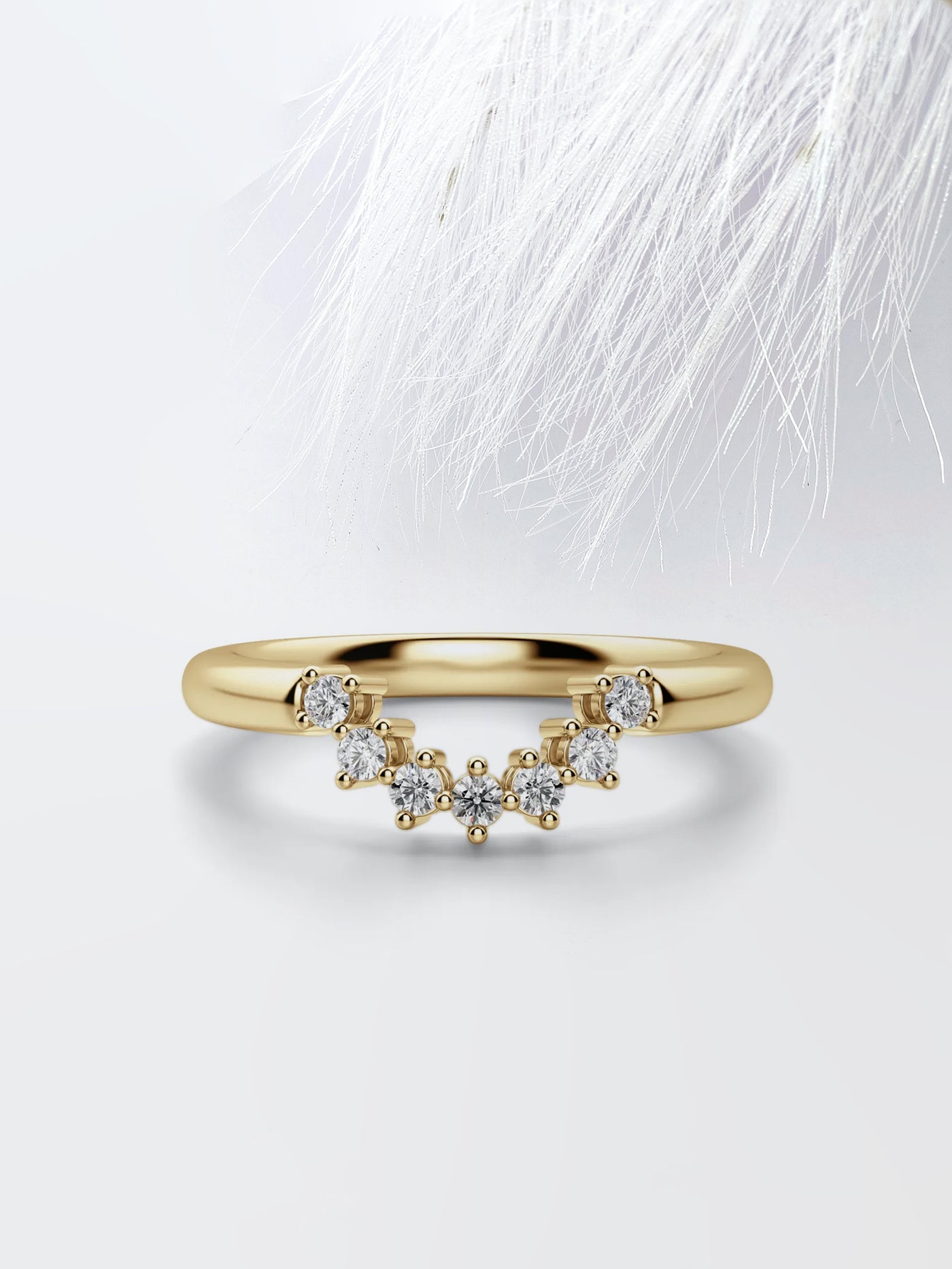 Curved Diamond Wedding Band For Women