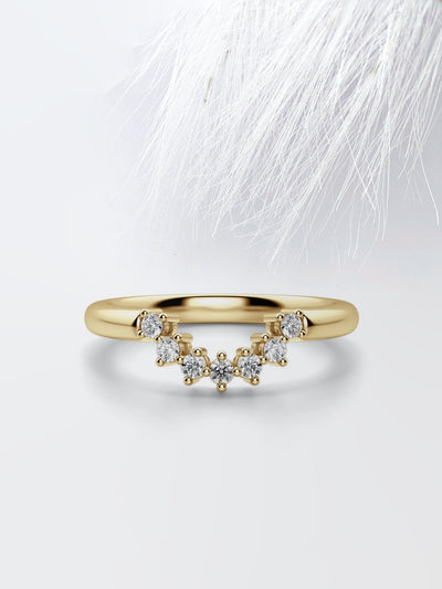 Curved Diamond Wedding Band For Women