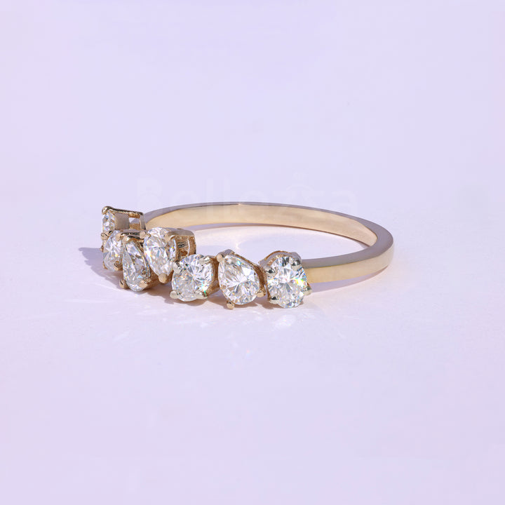 0.90 TCW Pear & Oval Cut Wedding Band - Ready to Ship