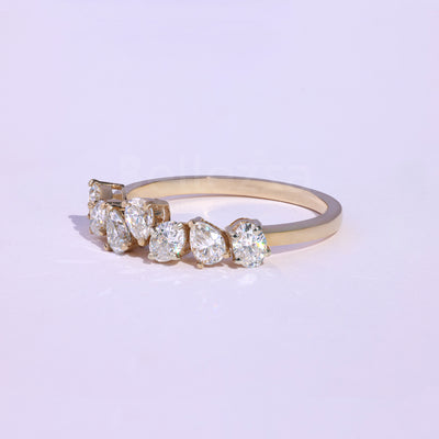0.90 TCW Pear & Oval Cut Wedding Band - Ready to Ship
