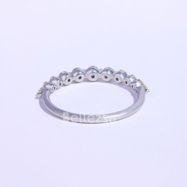 Round Cut Half Eternity Moissanite Wedding Band - Ready To Ship