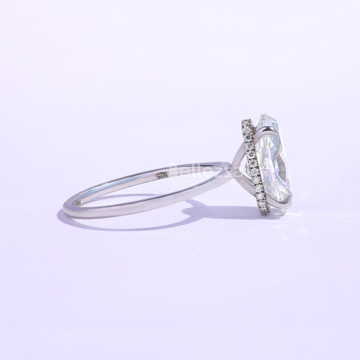 3.25CT Oval Cut Hidden Halo Engagemetn Ring - Ready To Ship
