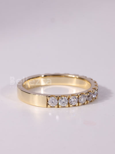 0.60TCW Round Cut Diamond Half Eternity Wedding Band