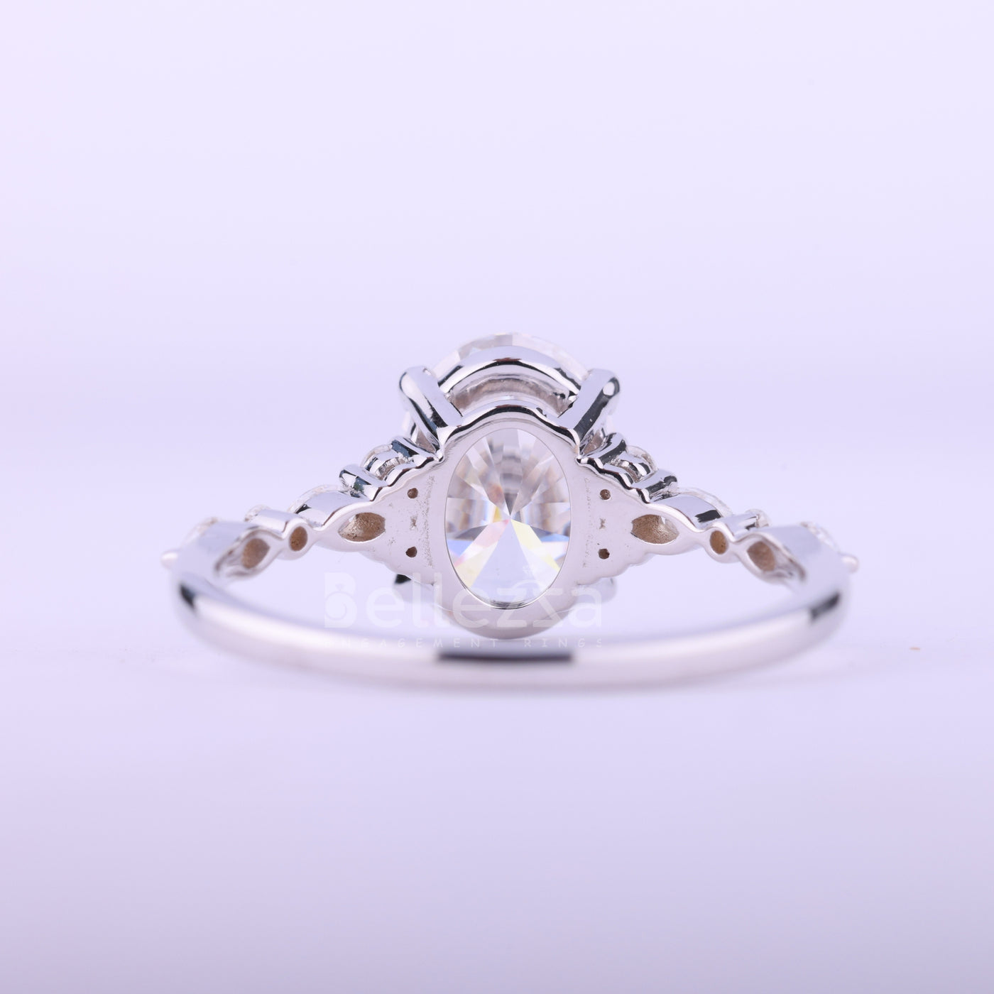 1.50CT Oval Cut Cluster Diamond Moissanite Engagement Ring