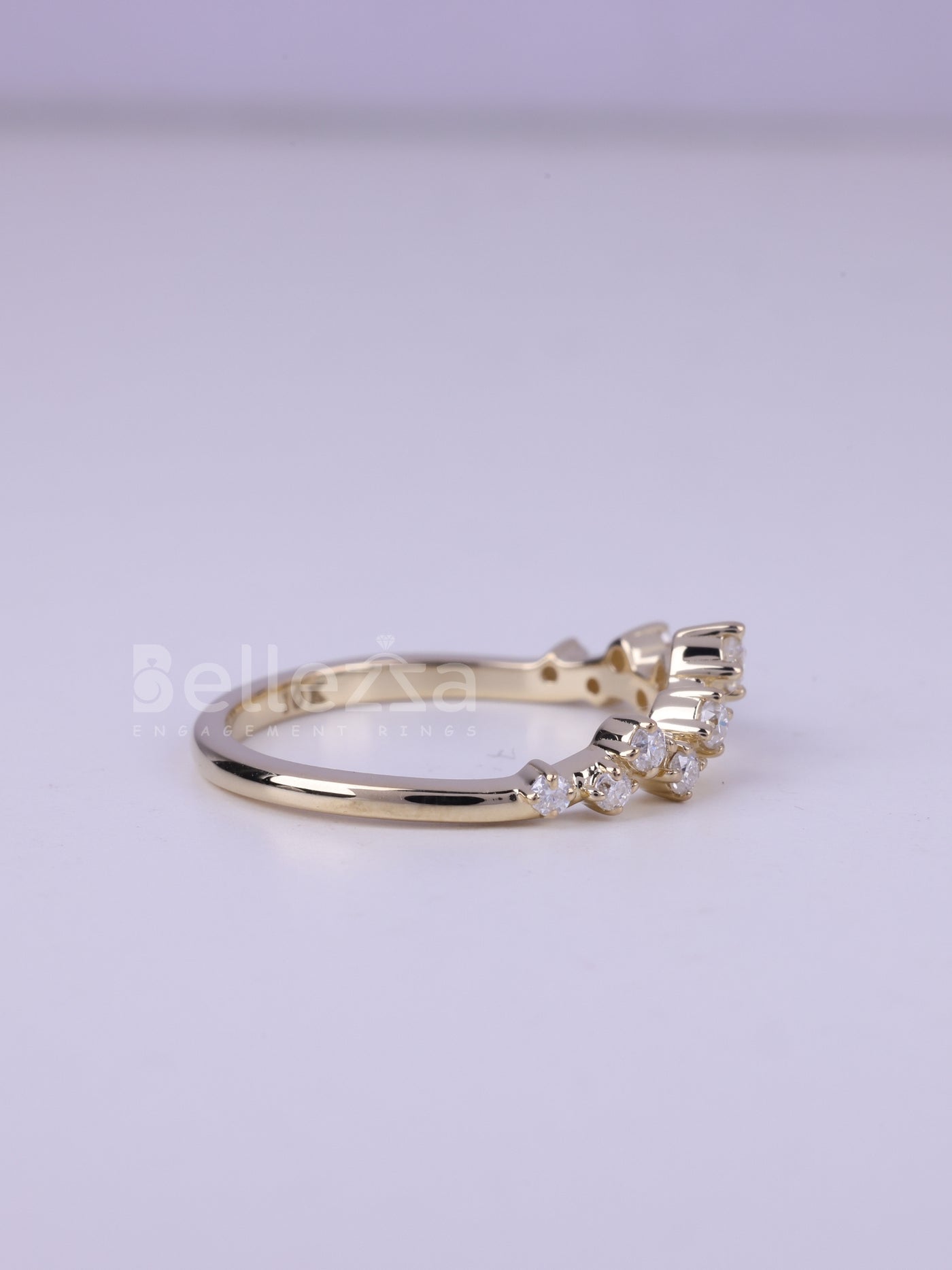 Round Cut Cluster Moissanite Wedding Band For Her